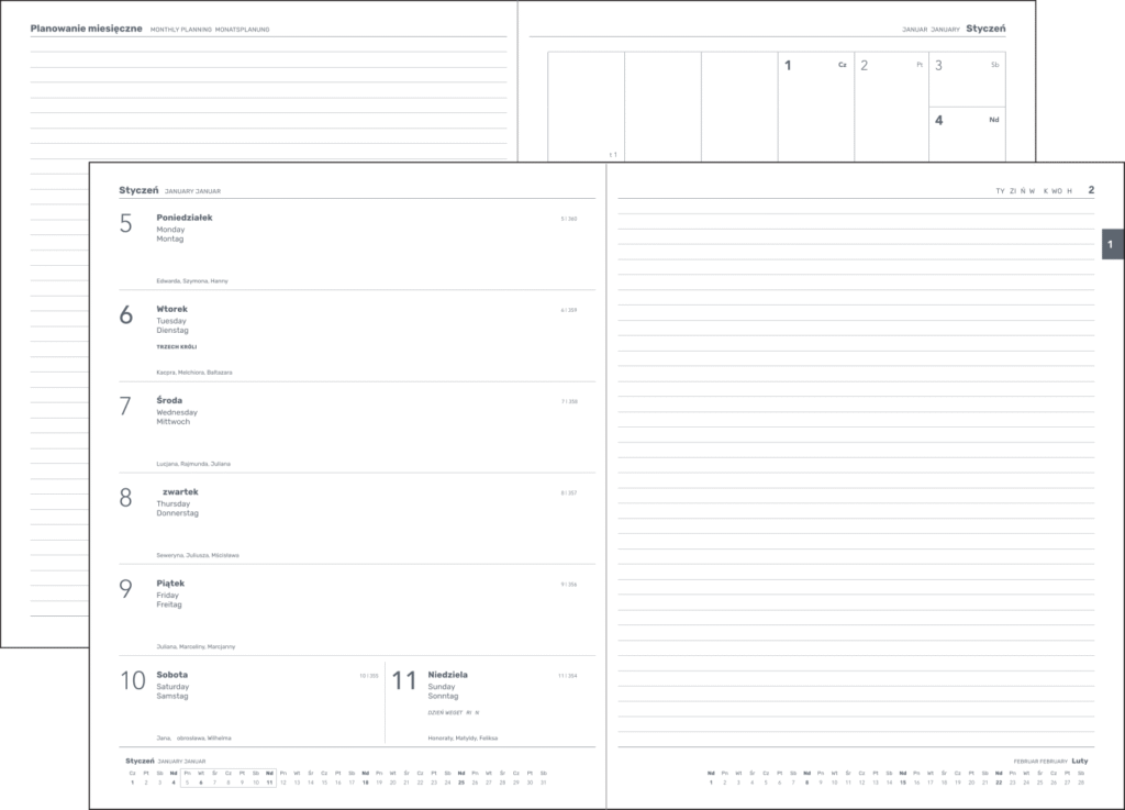 Kalendaria 8 kalendarium tygodniowe z notesem g202t