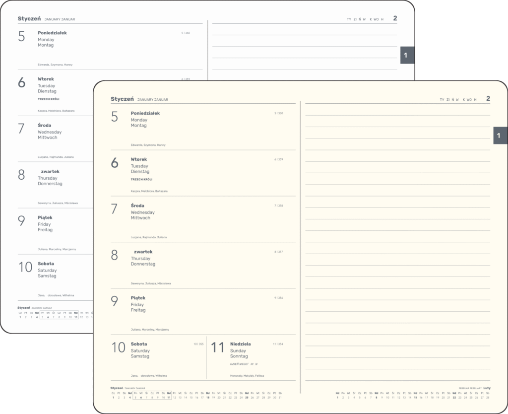 Kalendaria 9 kalendarium tygodniowe z notesem g203t