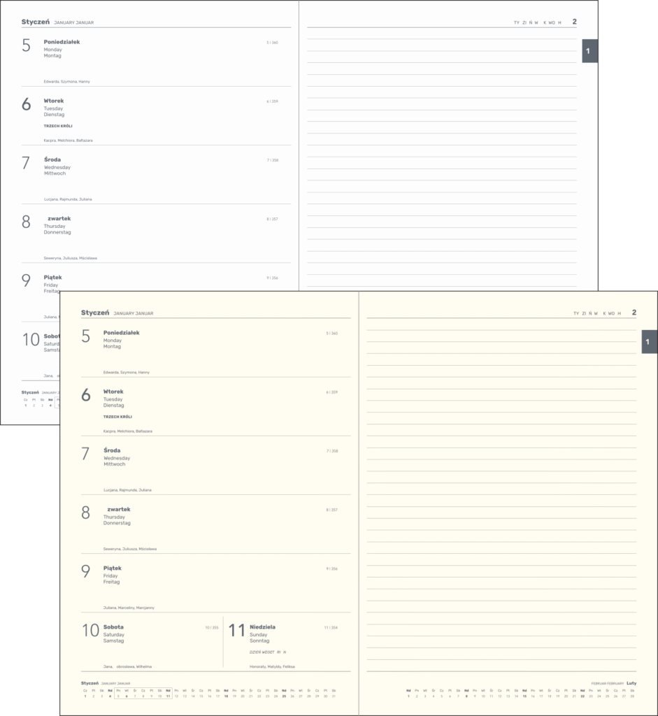 Kalendaria 11 kalendarium tygodniowe z notesem g207t