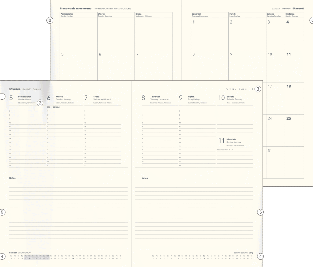 Kalendaria 13 kalendarium tygodniowe z notesem g407t